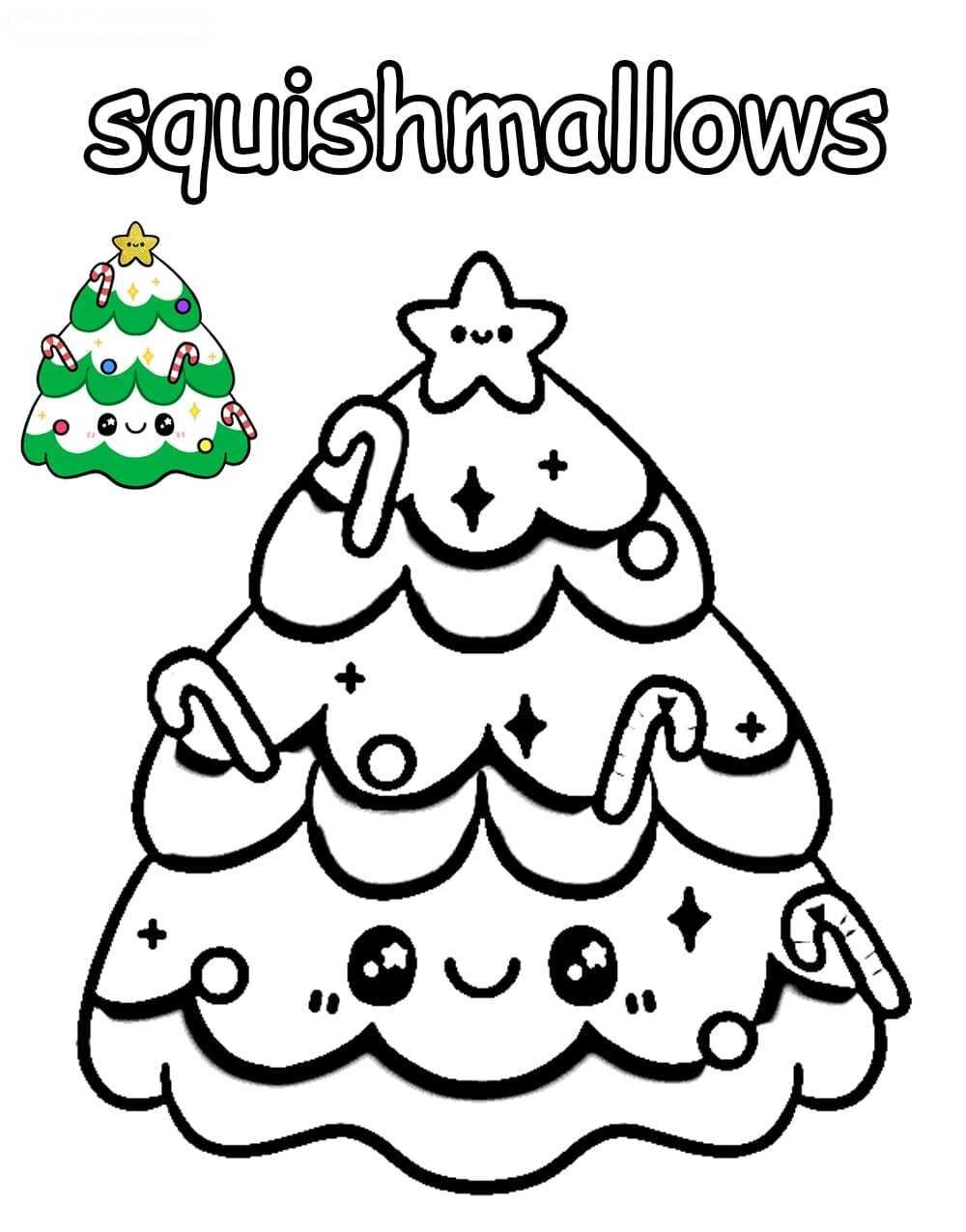 Gelukkig Kerstfeest Van Squishmallow Kleurplaten Squishmallow 