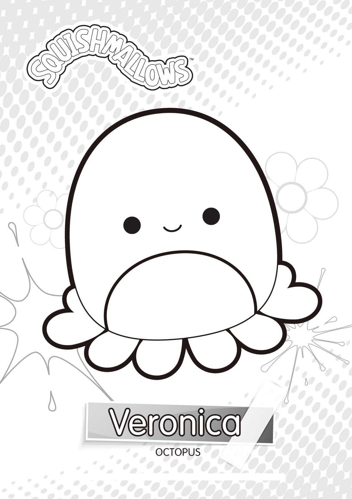 Veronica tomatenroter Oktopus mit weißem Bauch von Squishmallow von Squishmallow