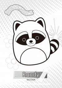Randy the raccoon with black markings around his eyes Coloring Page