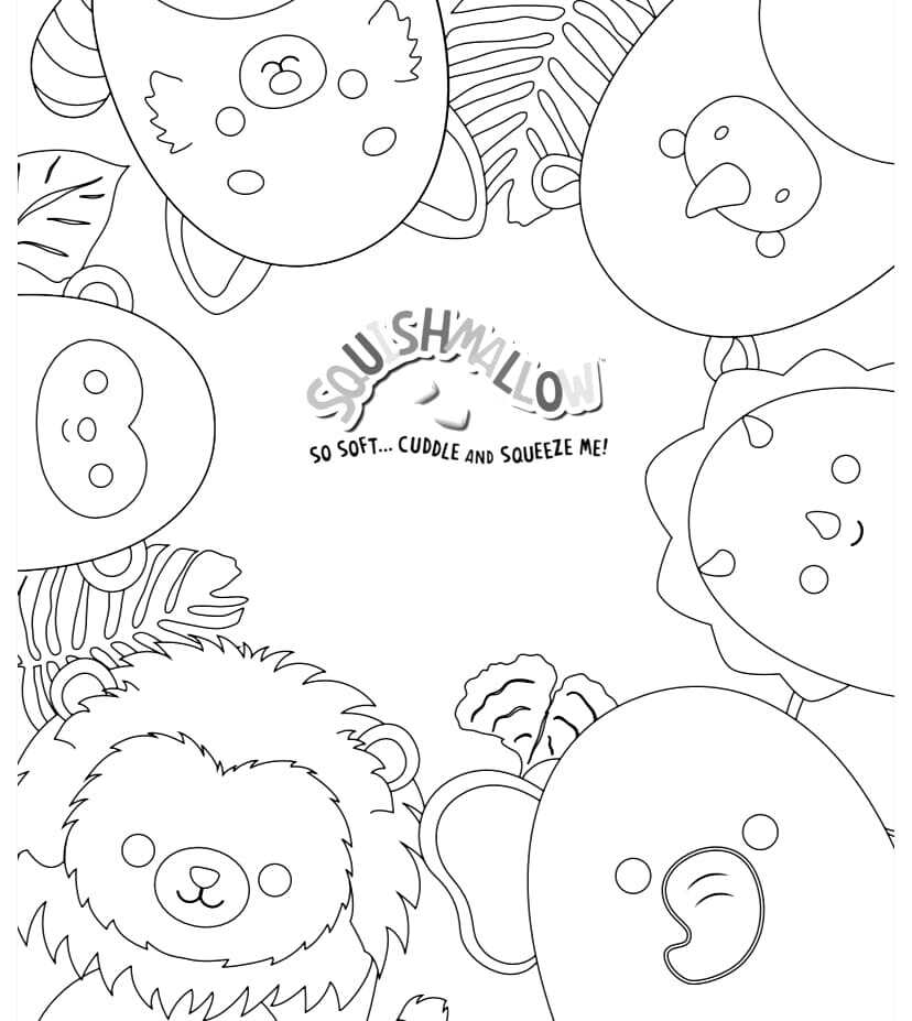 Squishmallow So Soft-cuddle-squeeze Coloring Pages