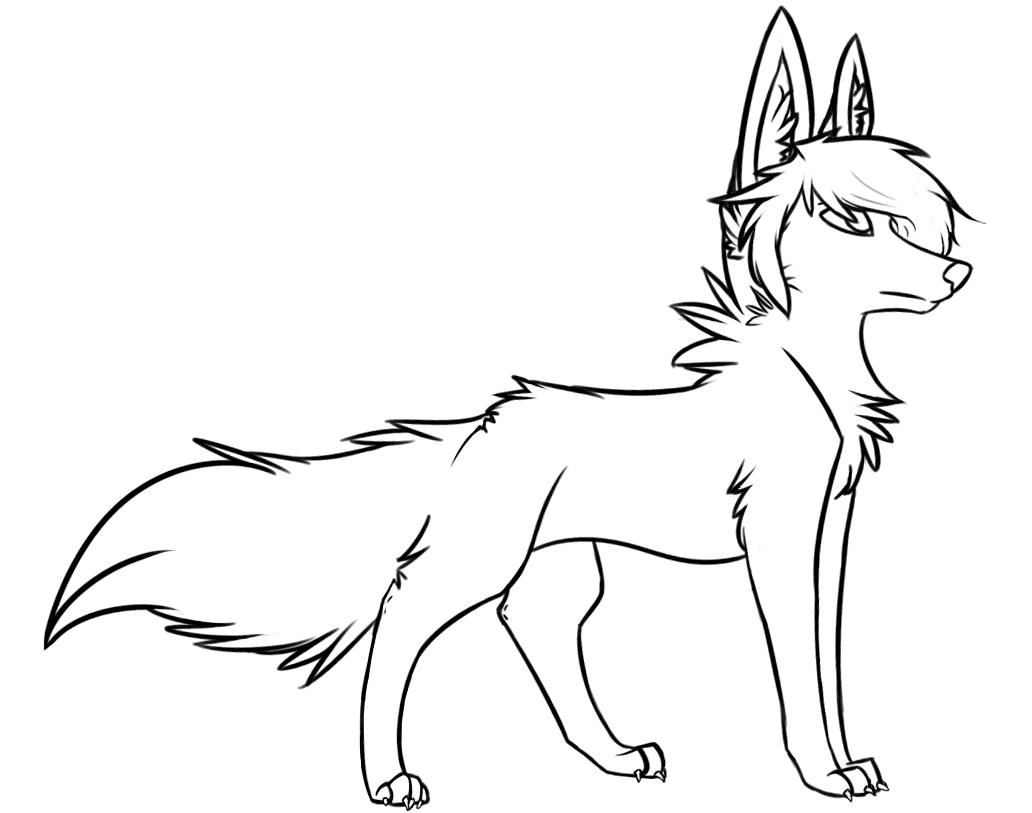 Lobo estiloso de desenho animado de Wolf