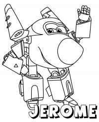 Jerome from Super Wings after transforming robot Coloring Page