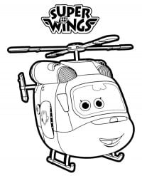 Super Wings Dizzy is a female rescue helicopter Coloring Page