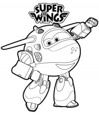 Transforming Mira robot from Super Wings Coloring Page