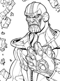 Angry Thanos brings Infinity Gauntlet Coloring Pages