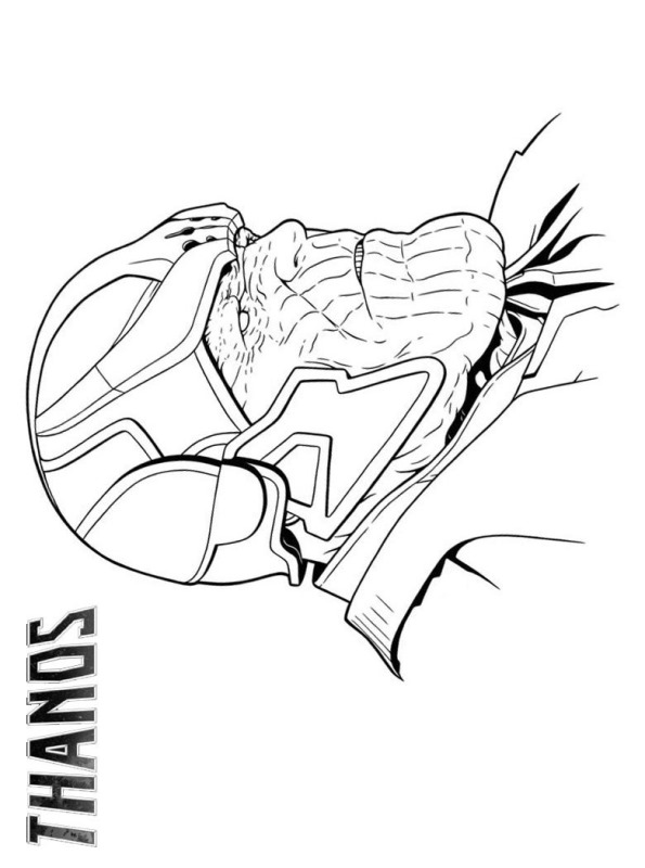 Head Of Thanos From Avengers Infinity War Coloring Pages