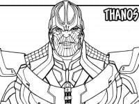 A portrait of Thanos wears a strong metal of armor Coloring Pages