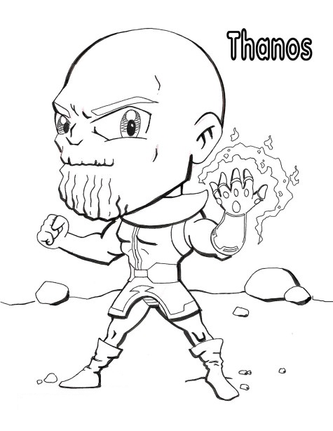 Chibi Thanos aus den Avengers nutzte den Infinity Gauntlet, um Chibis komödiantische Energie zu projizieren
