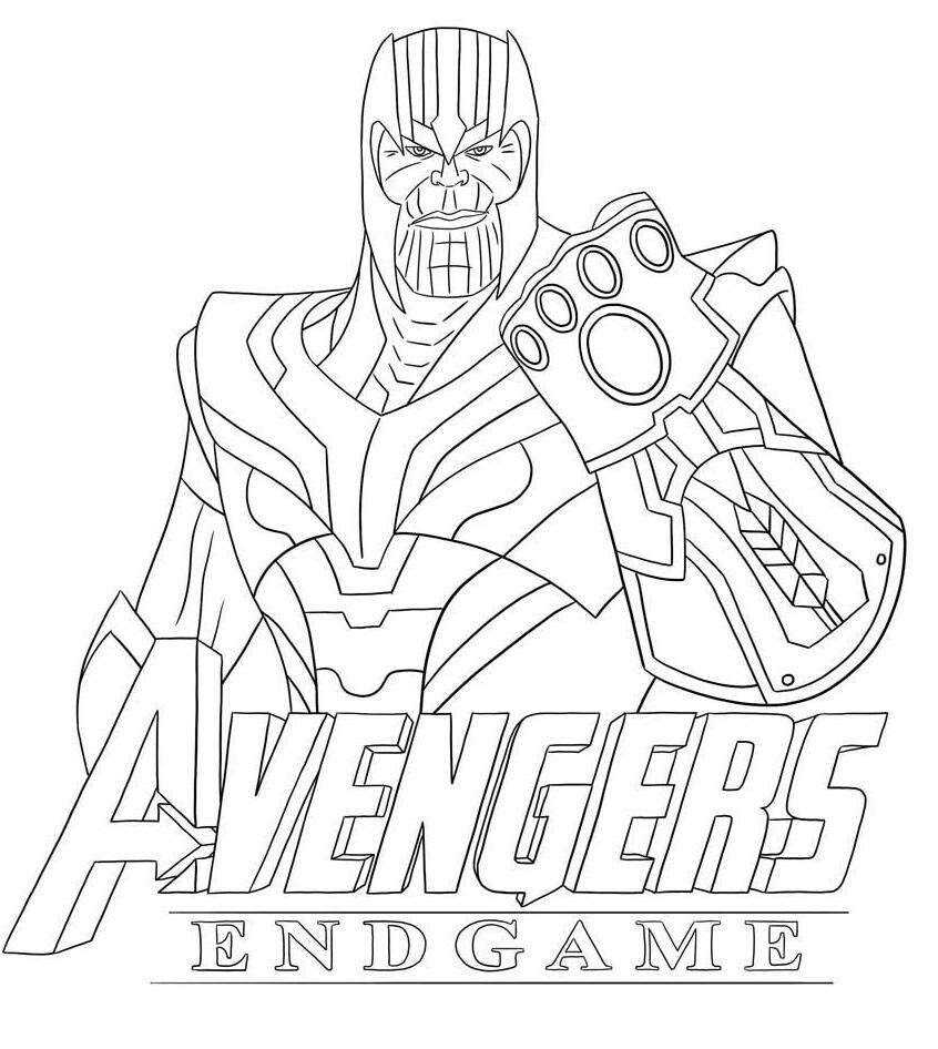 Thanos outline from the Avengers Endgame Coloring Pages - Avengers