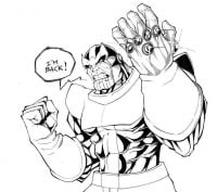 Warrior Thanos with Infinity Gauntlet comes back from Avengers Infinity War Coloring Pages