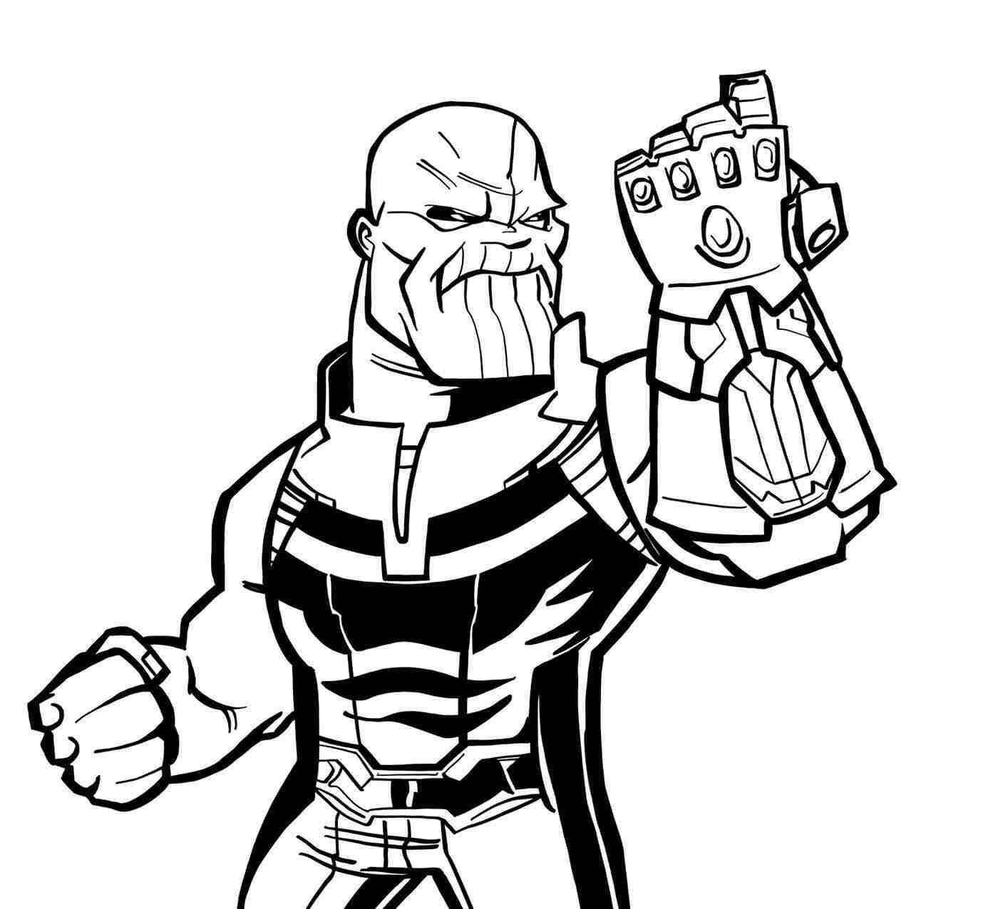 thanos full body drawing