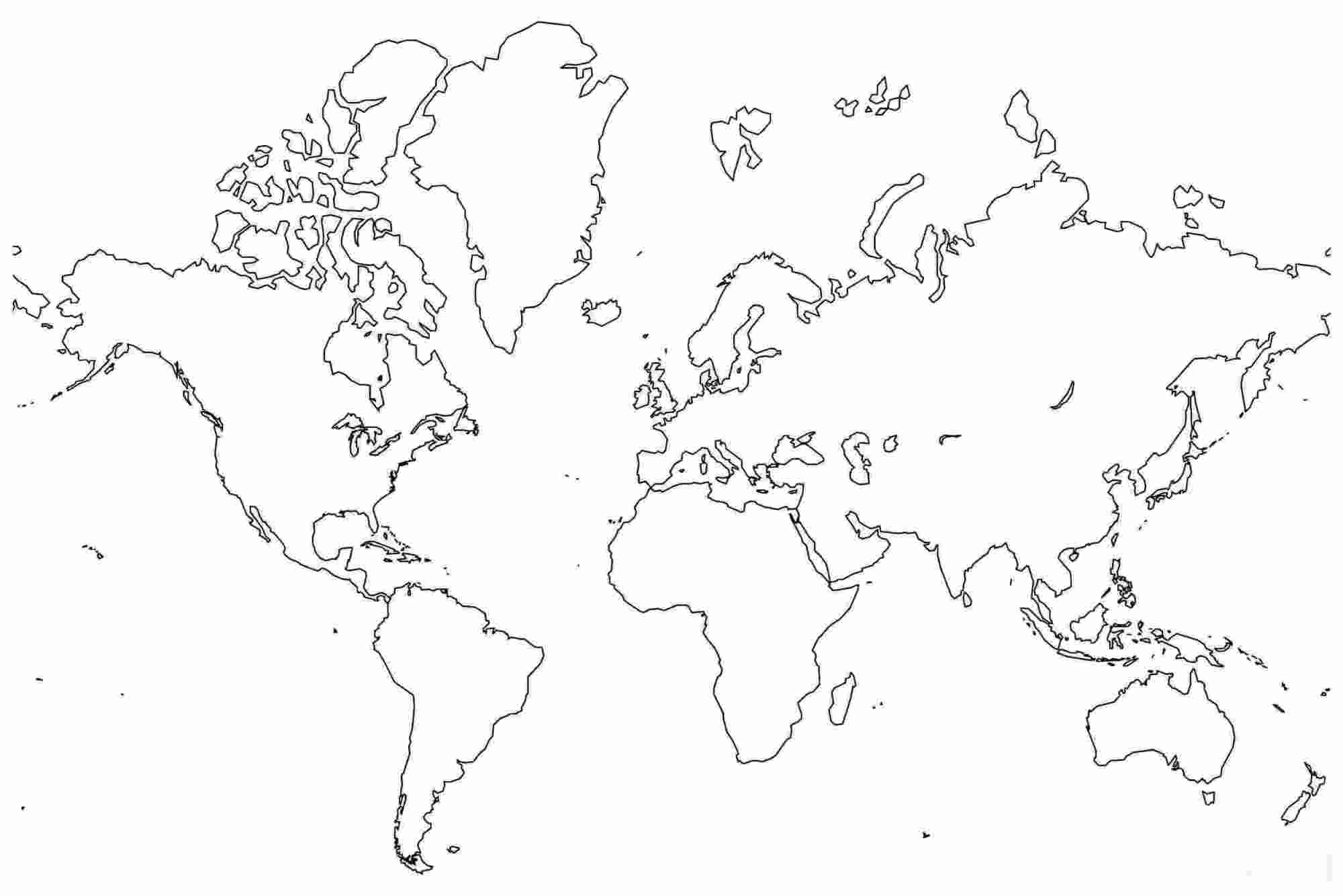 O mapa mundial em branco para crianças em idade pré-escolar do mapa mundial