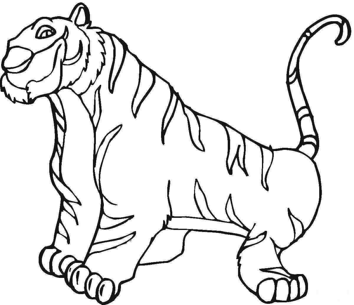 Big Tiger Tilts Its Head Coloring Pages