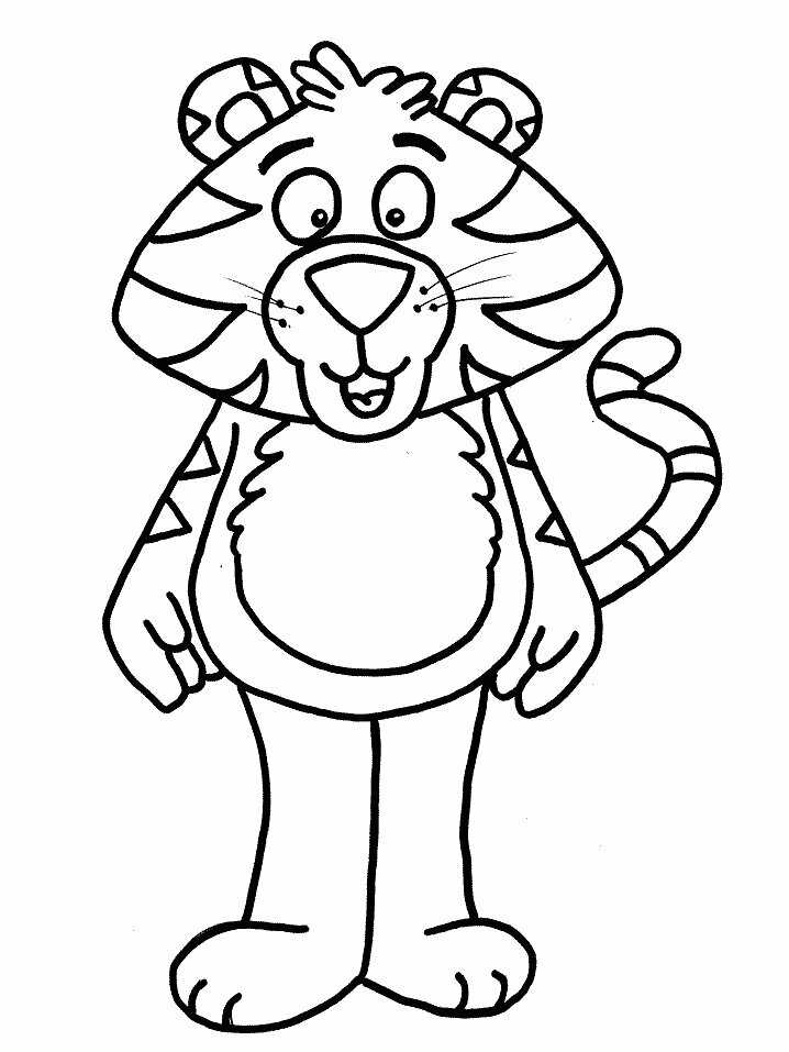 Happy Tiger Toddler From Cartoon Coloring Pages