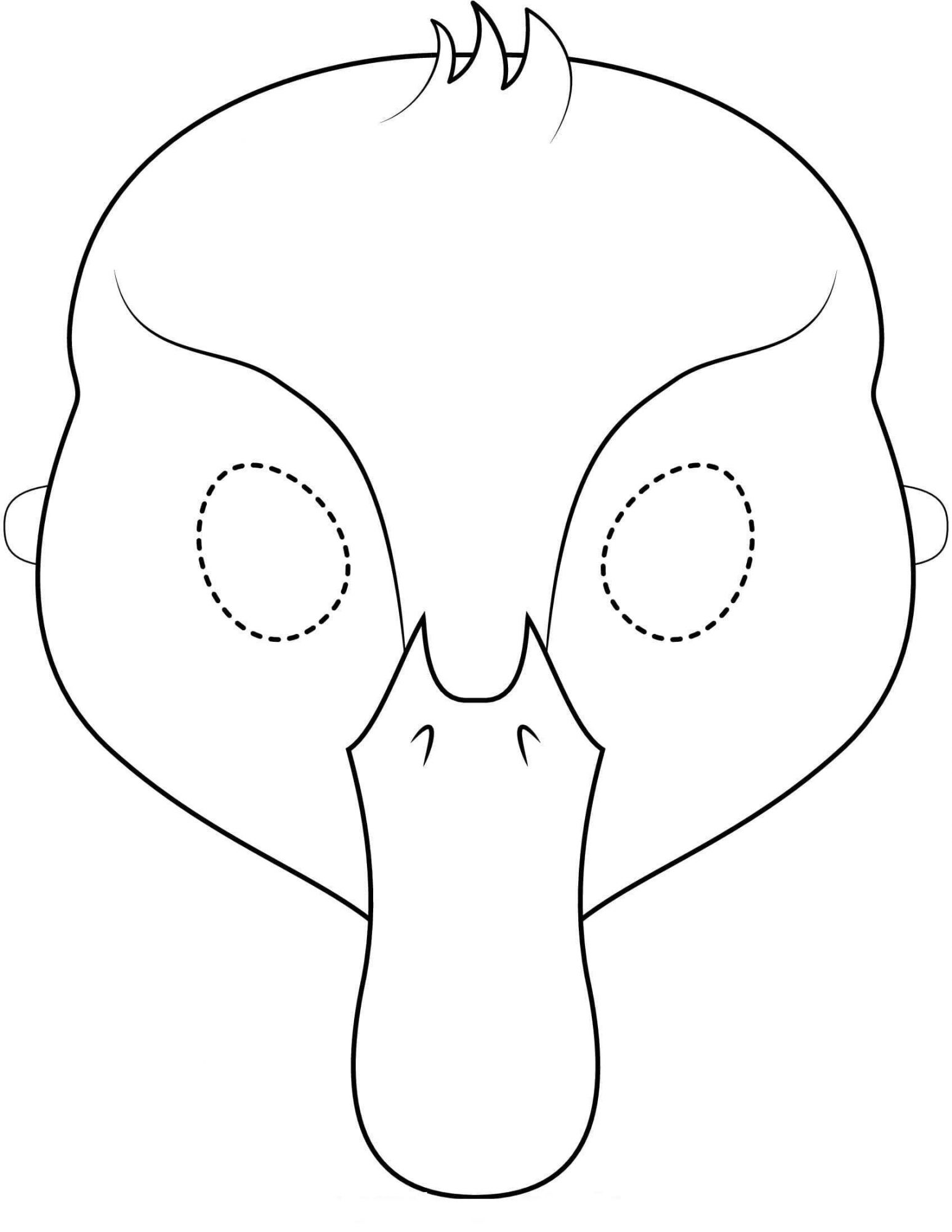 How to draw ugly duckling mask outline Coloring Page