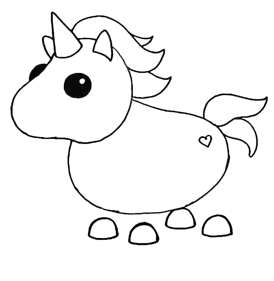 The Unicorn in Adopt me has a horn on its head Coloring Page - Free ...