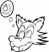 Wolf has an idea Coloring Page