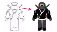 Draw Roblox Ninja with sample Coloring Pages