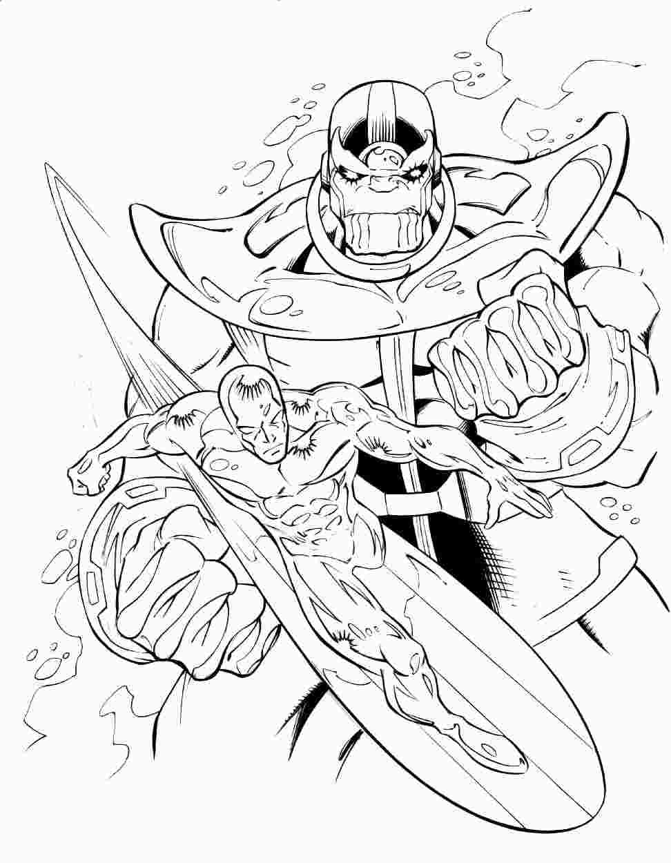 Thanos uses his full power in the Avengers Coloring Page