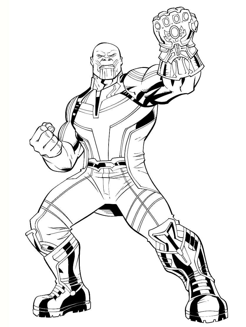 Thanos besaß die unendliche Kraft während seines Kampfes im Avengers-Film Coloring Page