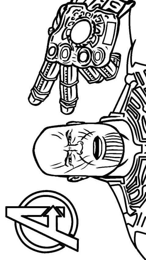 Thanos With The Infinity Gauntlet Says Hi From The Avengers Endgame Coloring Pages