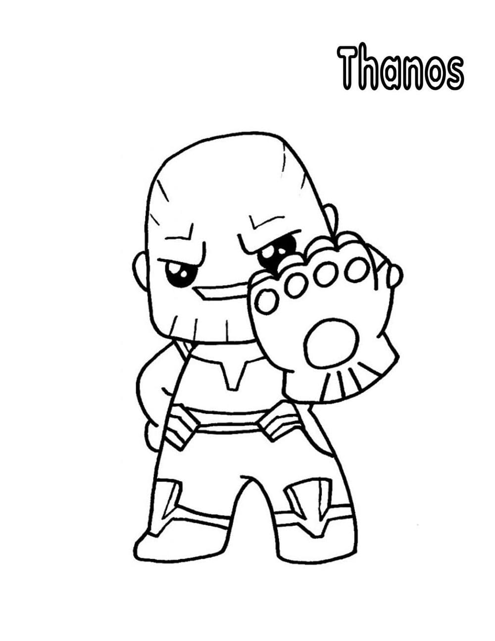 Smiling Cute Baby Thanos With Infinity Gauntlet From The Avengers Coloring Pages