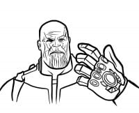 The Avengers Endgame Thanos has six Infinity stones on the Infinity Gauntlet Coloring Pages