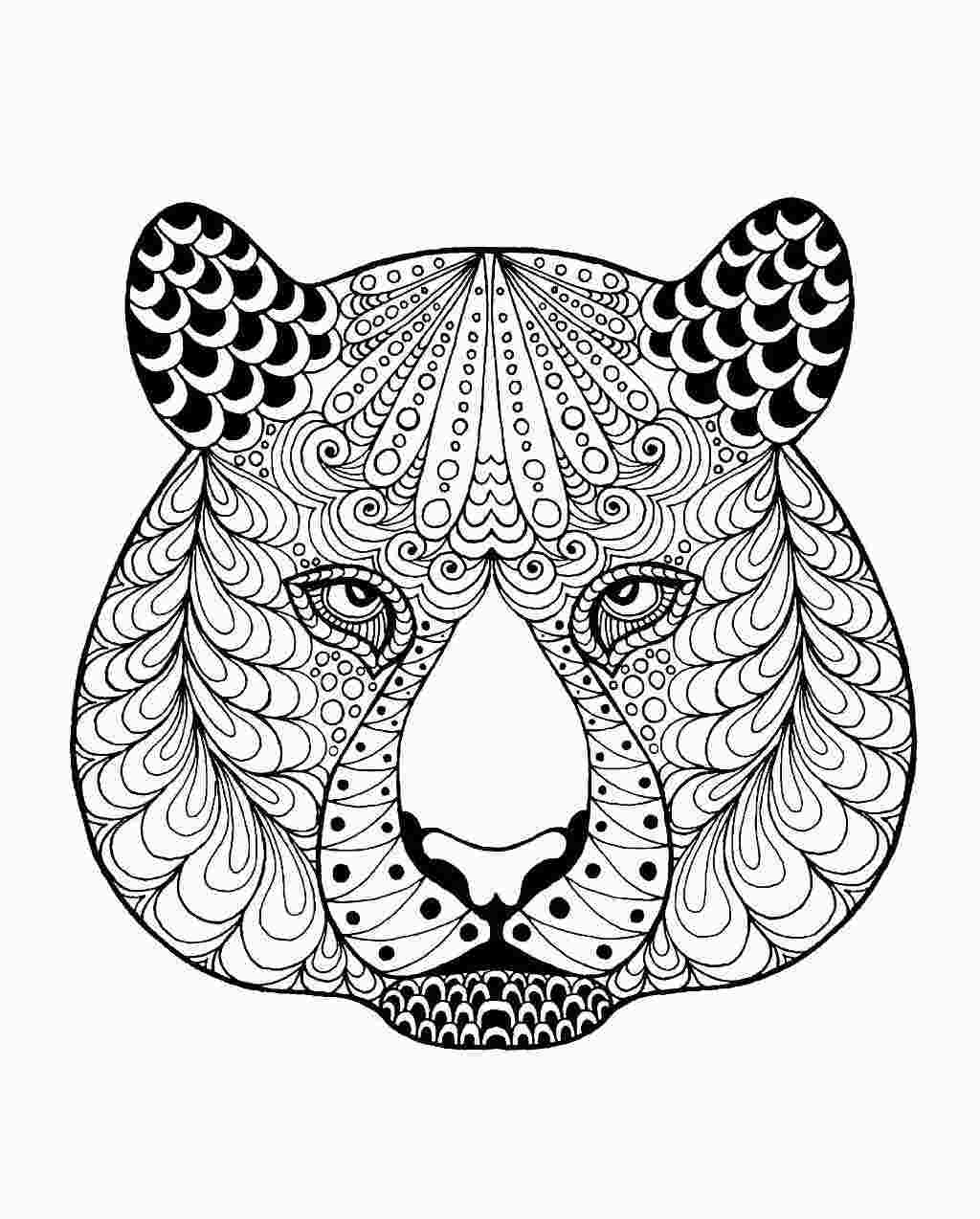 Mandala mit Tigerkopf-Details für Kinder von Tiger