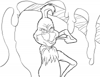 Grinch touches his face by himself Coloring Page