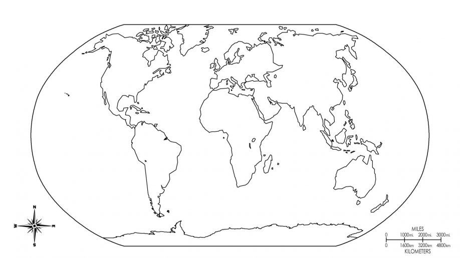 Политическая карта мира Раскраска