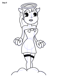 Drawing step on step Allison Angel from Bendy and the Ink machine Coloring Page