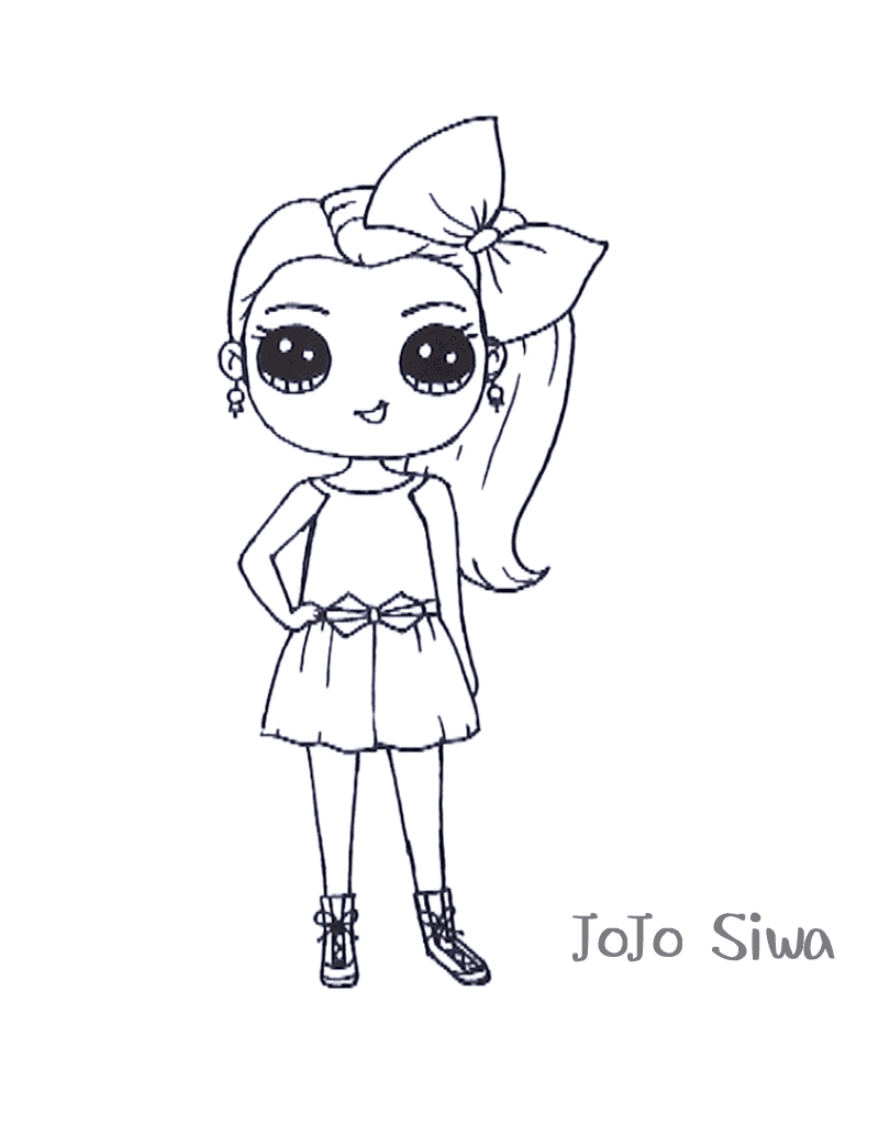 Little Jojo Siwa has black and round eyes Coloring Pages   Jojo ...