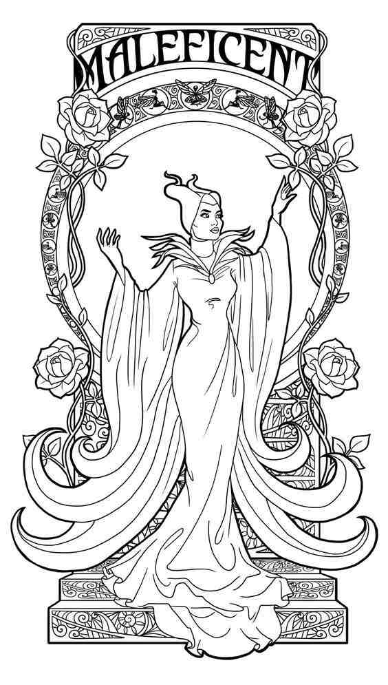 Verbluffende boze fee Maleficent van Descendant Coloring Page