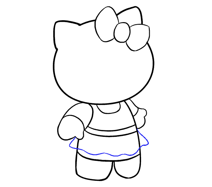 Full colored Hello Kitty character in a pink dress and red bow