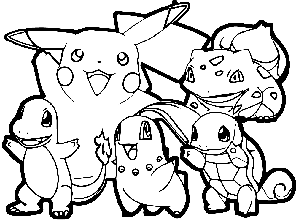 Pagina da colorare di Pokemon adulti