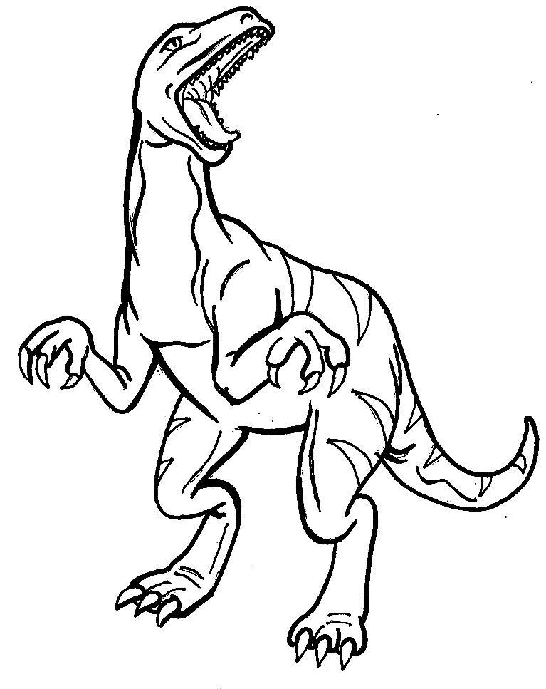 Allosaurus Dinosaur 3 Coloring Page. صفحة التلوين