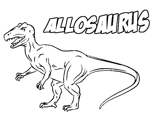 Pagina da colorare di dinosauro allosaurus