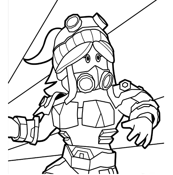 Applecake Woman wears warrior armor in Roblox Coloring Pages