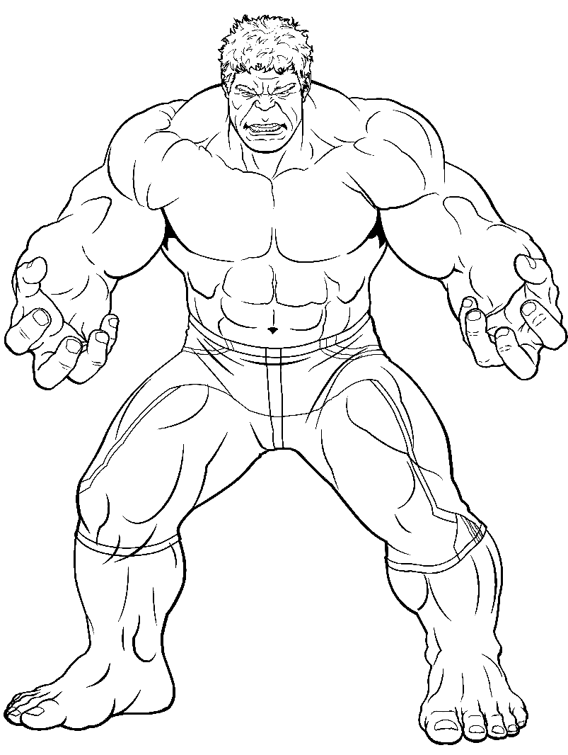Página para colorir Vingadores O Hulk