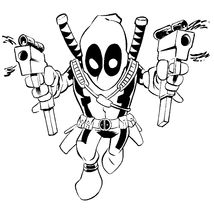 Baby Deadpool 1 Coloring Page