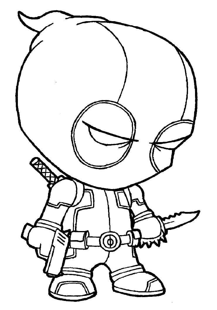 Chibi Deadpool Coloring Pages
