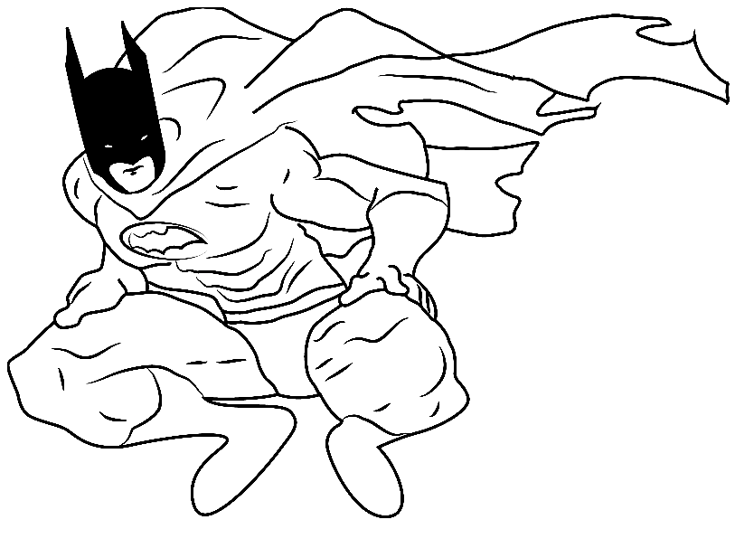 Batman Página Para Colorear Terminada