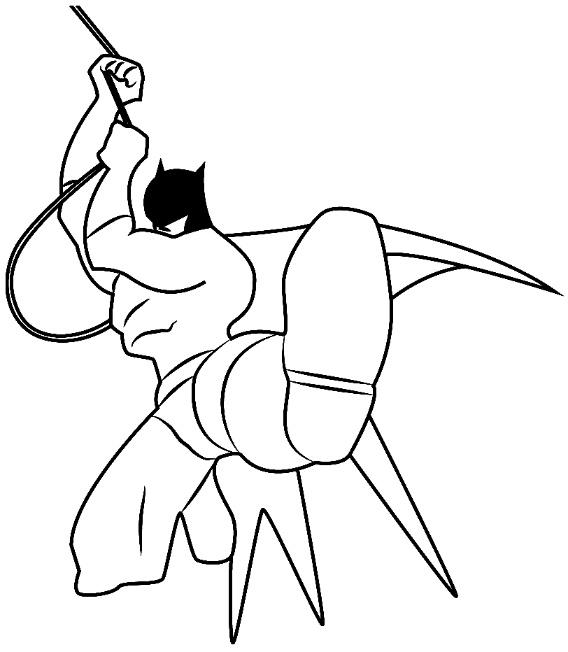 Desenho para colorir de chute do Batman
