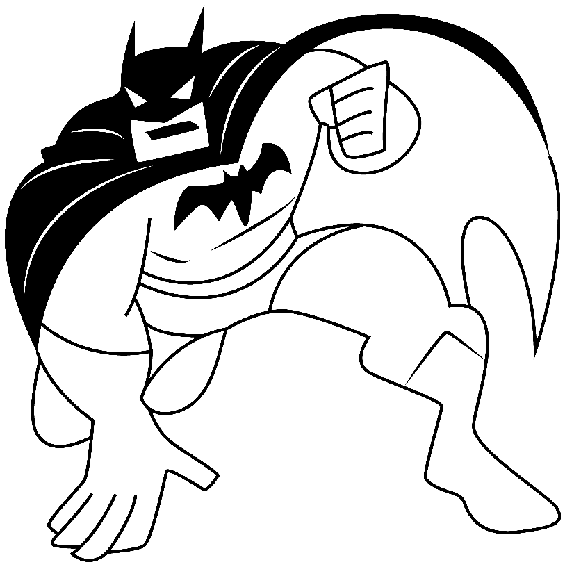 Desenho para colorir do Batman pronto para voar