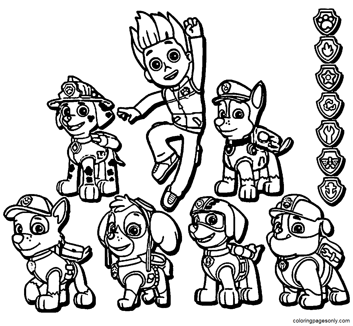 Best Cartoon Character Paw Patrol Coloring Pages