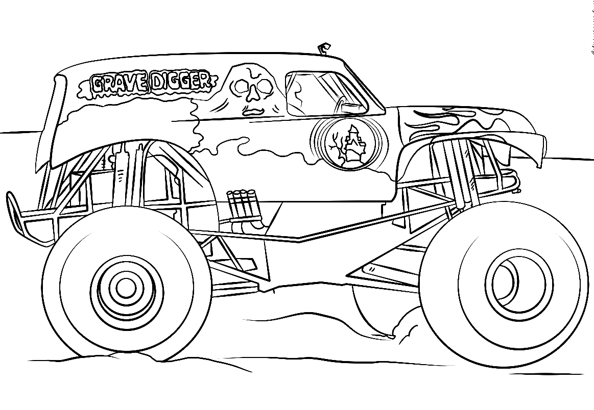 Big Grave Digger Monster Truck Coloring Pages