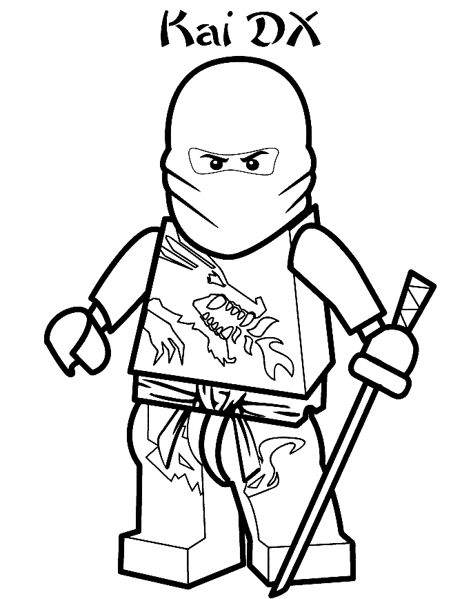 Бизарро Кай и его меч из Ninjago Coloring Page