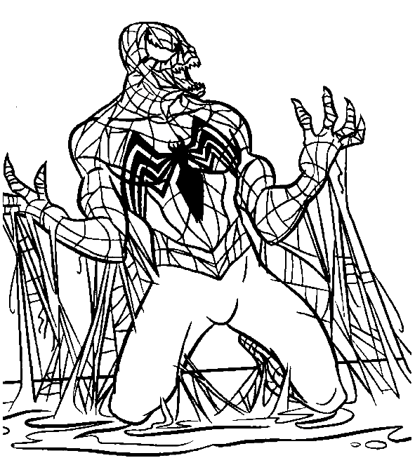 Black Spiderman Pics Coloring Page