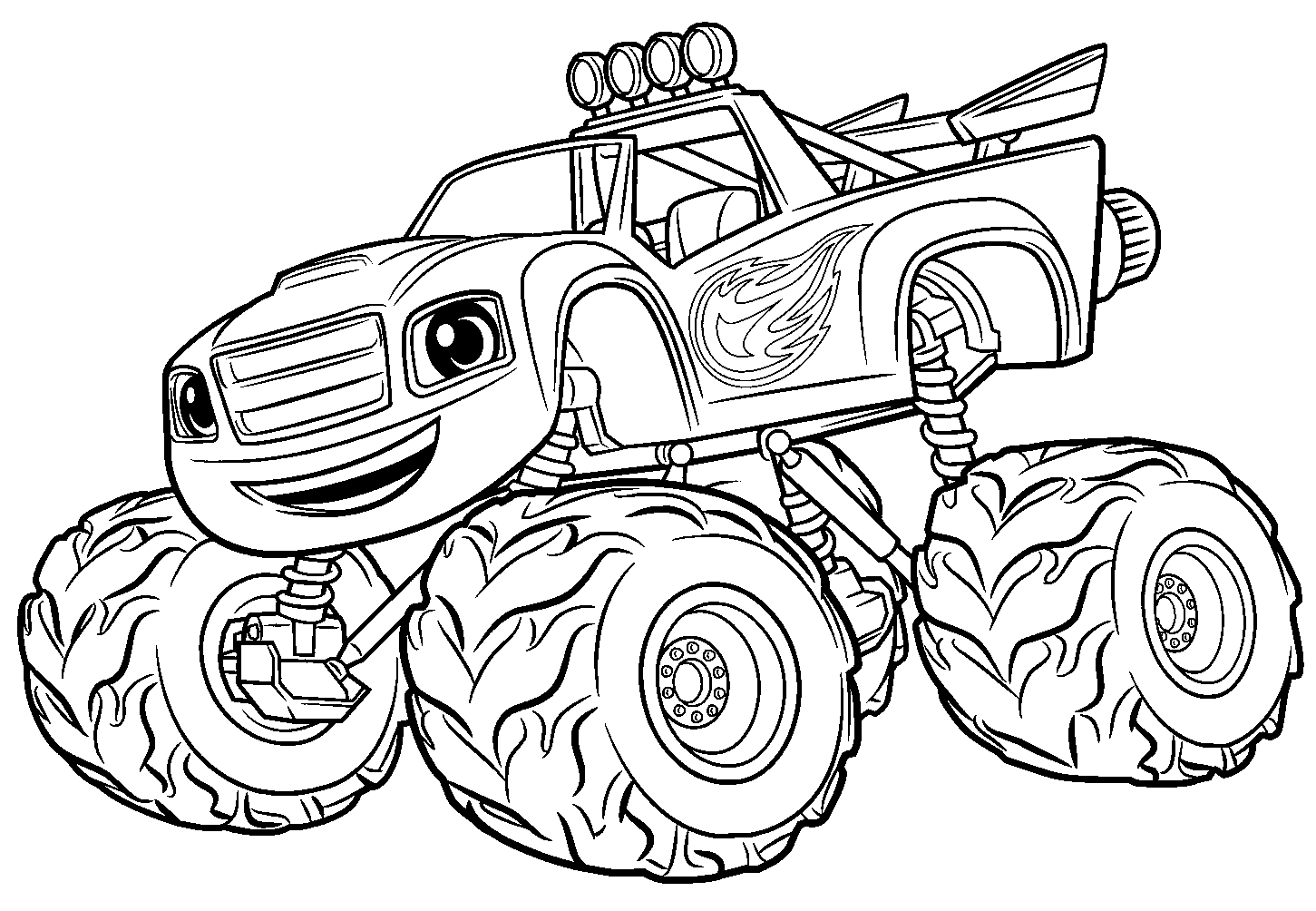 Página para colorir Blaze Monster Truck