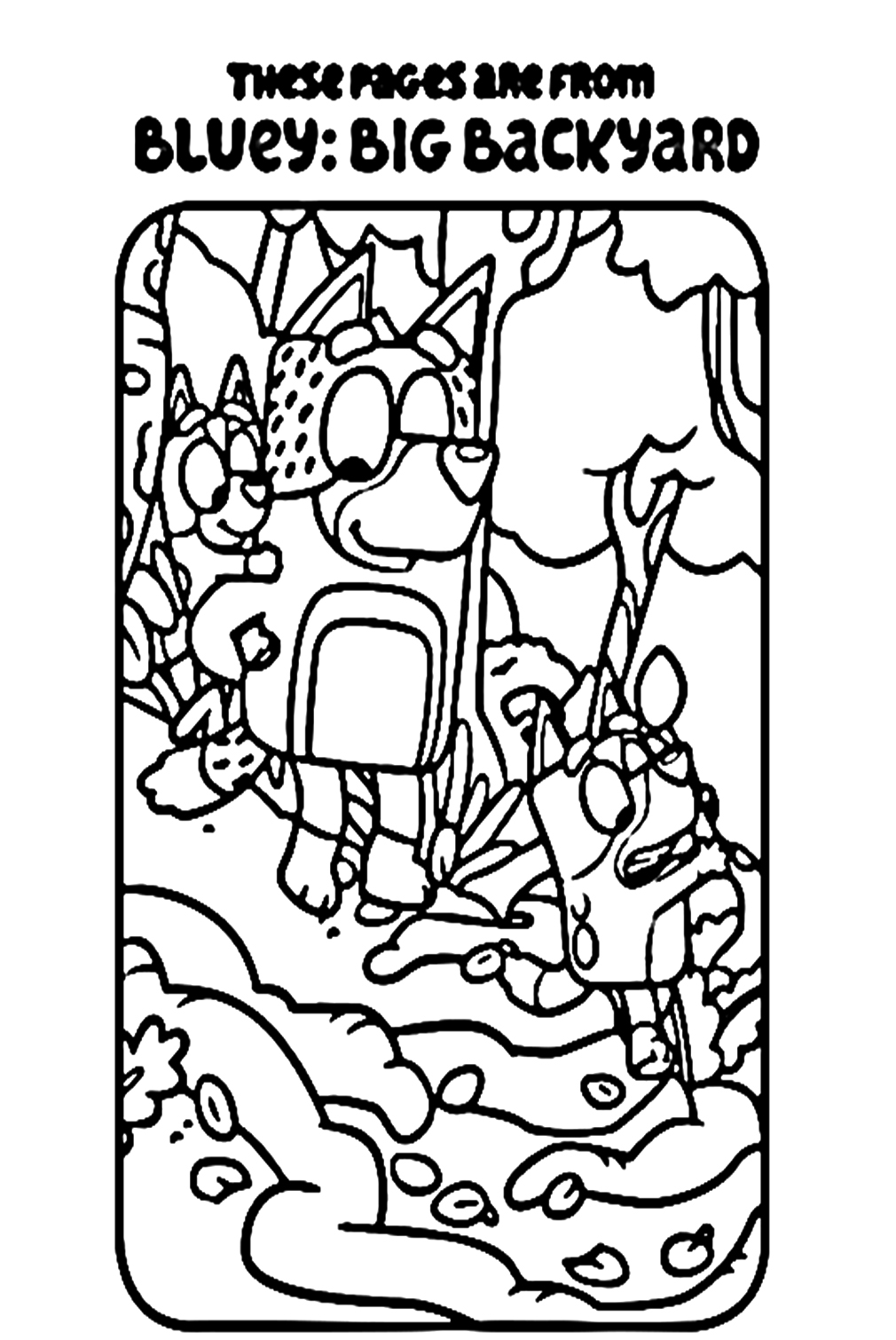 Bluey Car Coloring Page
